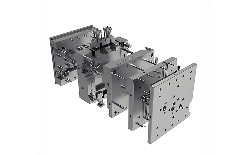 Mold validation process showing dimensional inspection, visual quality checks, functional testing, and documentation review stages