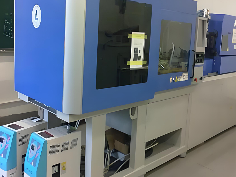 Injection compression molding process showing mold compression stages