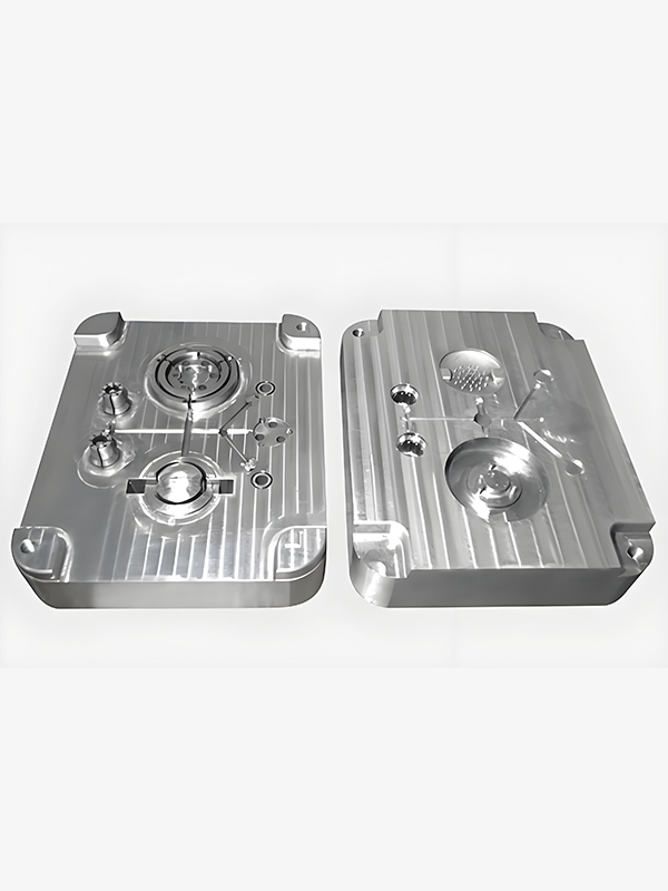 Diagram showing basic injection molding principles with molten material being injected into a mold